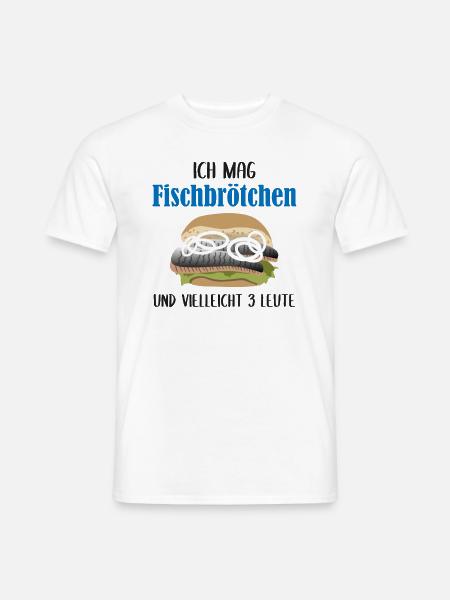 Fischbrötchen & 3 Leute - Soziale Diät Geschenk - Männer T-Shirt - Weiß