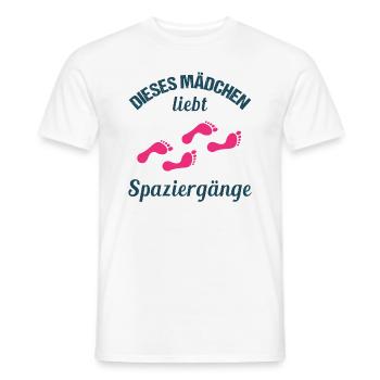 Spaziergang-Liebhaber Mädchenherz Geschenk - Männer T-Shirt - Weiß - Vorne - AI Model Male 178 dark (178cm)