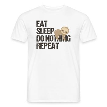 Lazy Bear Daily Routine English Humor Gift - Men's T-Shirt - white - Front - AI Model Male 178 dark (178cm)