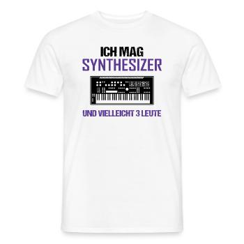 Synthesizer und 3 Leute Musikliebhaber Geschenk - Männer T-Shirt - Weiß - Vorne - AI Model Male 178 dark (178cm)