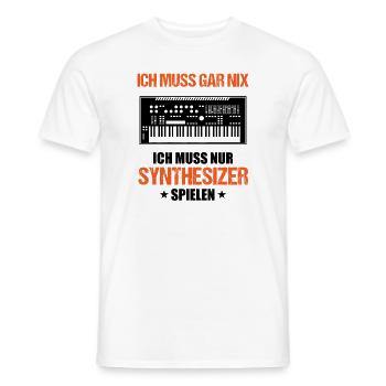 Muss nur Synthesizer spielen Musikliebhaber - Männer T-Shirt - Weiß - Vorne - AI Model Male 178 dark (178cm)