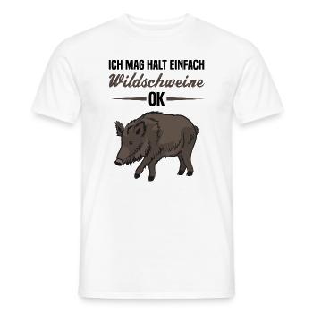 Einfache Wildschweinliebe Humorvolles Geschenk - Männer T-Shirt - Weiß - Vorne - AI Model Male 178 dark (178cm)