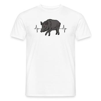 Wildschwein Herzschlag Naturverbundenes Geschenk - Männer T-Shirt - Weiß - Vorne - AI Model Male 178 dark (178cm)