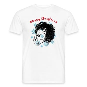 Sassy Christmas Afrolook Schneeflocken - Männer T-Shirt - Weiß - Vorne - AI Model Male 178 dark (178cm)