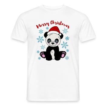 Süßes Pandakind Merry Christmas Festlich - Männer T-Shirt - Weiß - Vorne - AI Model Male 178 dark (178cm)