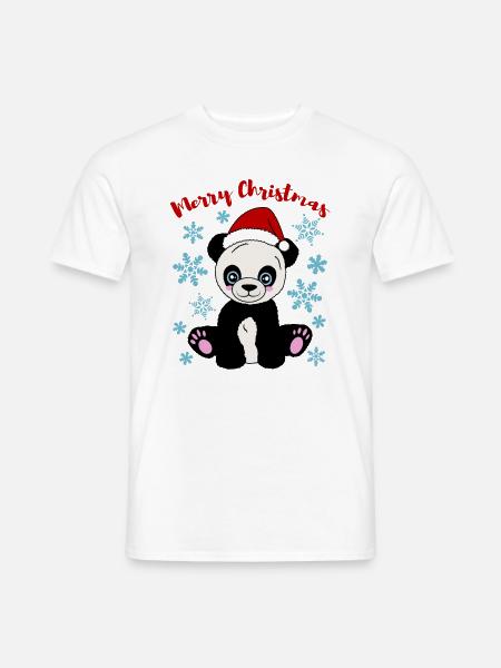 Süßes Pandakind Merry Christmas Festlich - Männer T-Shirt - Weiß