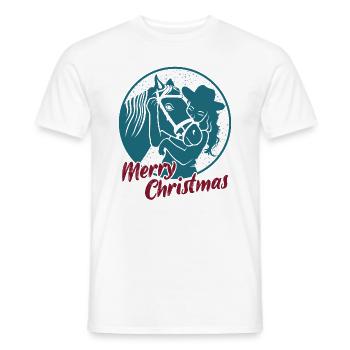 Horse Love Girl Merry Christmas - Men's T-Shirt - white - Front - AI Model Male 178 dark (178cm)