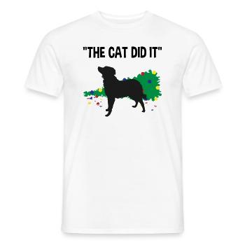 Schuldiger Hund Katzenstreiche Weihnachten - Männer T-Shirt - Weiß - Vorne - AI Model Male 178 dark (178cm)