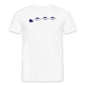 Ufo Reindeer Sleigh Ride Christmas Flight - Men's T-Shirt - white - Front - AI Model Male 178 dark (178cm)
