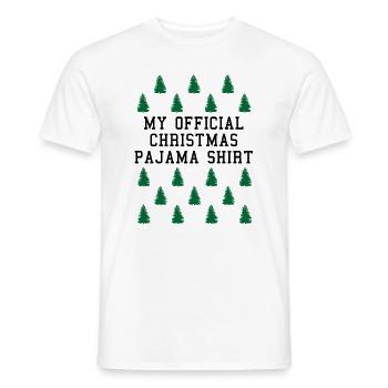 Chemise de pyjama officielle de la forêt de Noël - T-shirt homme - blanc - Devant - AI Model Male 178 dark (178cm)