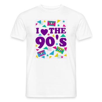 Love for 90s Retro Vibes Gift Idea - Men's T-Shirt - white - Front - AI Model Male 178 dark (178cm)