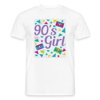 Rétro des années 90 Girl Power Style Pop Culture - T-shirt homme - blanc - Devant - AI Model Male 178 dark (178cm)