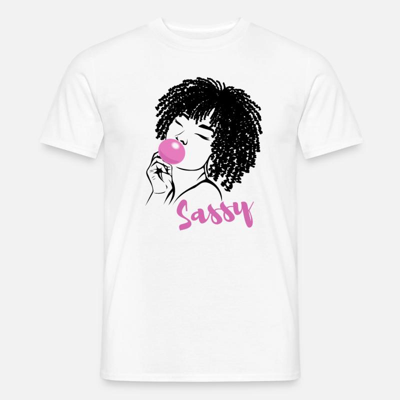 Sassy Chic mit Afro Charme - Männer T-Shirt - Weiß
