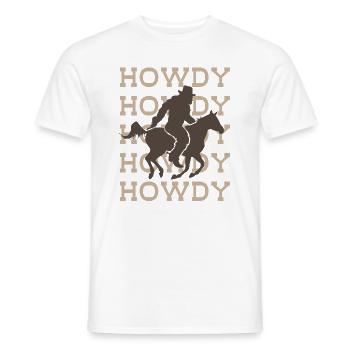 Bigfoot HOWDY Western Welcome Design - T-shirt homme - blanc - Devant - AI Model Male 178 dark (178cm)