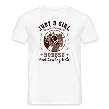 Étreinte aimante - Cheval et homme - T-shirt homme - blanc - Devant - AI Model Male 178 dark (178cm)