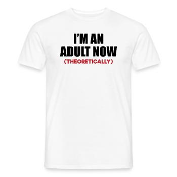 Theoretically Party Expert Funny Saying - Men's T-Shirt - white - Front - AI Model Male 178 dark (178cm)