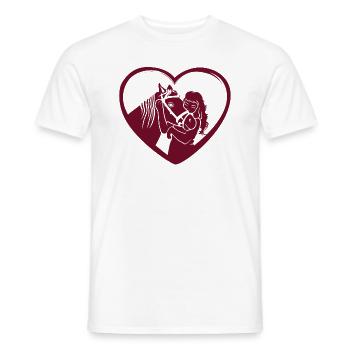 Liens de coeur cheval et fille - T-shirt homme - blanc - Devant - AI Model Male 178 dark (178cm)