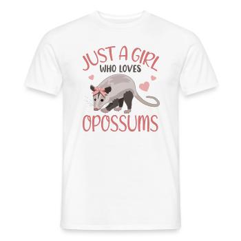 Opossum Herzchen Mädchen Geschenkidee - Männer T-Shirt - Weiß - Vorne - AI Model Male 178 dark (178cm)