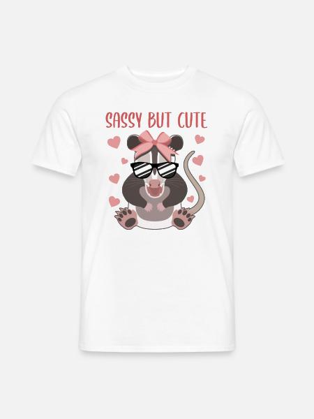Opossum Love Girls Søt Design - T-skjorte herre - hvit