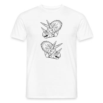 Triceratops Linienkunst Minimal Schwarz - Männer T-Shirt - Weiß - Vorne - AI Model Male 178 dark (178cm)
