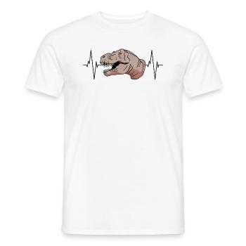 T-Rex Heartbeat cadeau primitif - T-shirt homme - blanc - Devant - AI Model Male 178 dark (178cm)