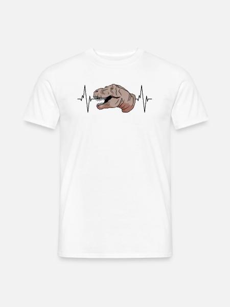 T-Rex Heartbeat Primeval Gift - Men's T-Shirt - white