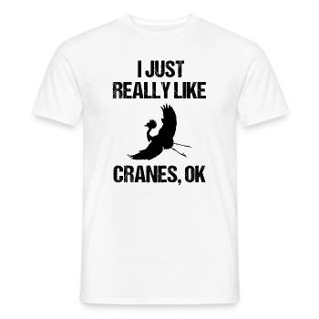 Simply Cranes Lover Statement - Men's T-Shirt - white - Front - AI Model Male 178 dark (178cm)