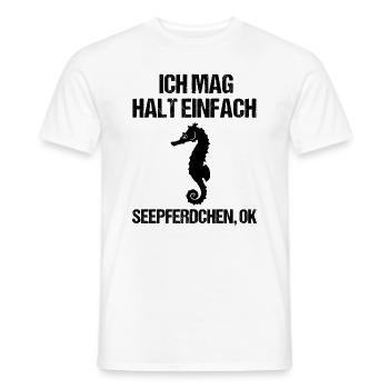 Maritimes Seepferdchen Ozeanliebe - Männer T-Shirt - Weiß - Vorne - AI Model Male 178 dark (178cm)
