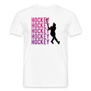 Ice Hockey Passion Power Team Spirit - Men's T-Shirt - white - Front - AI Model Male 178 dark (178cm)