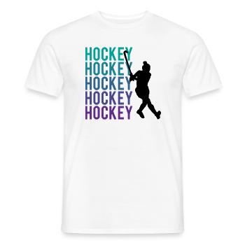 Ice Hockey Passion Power Team Spirit - Men's T-Shirt - white - Front - AI Model Male 178 dark (178cm)