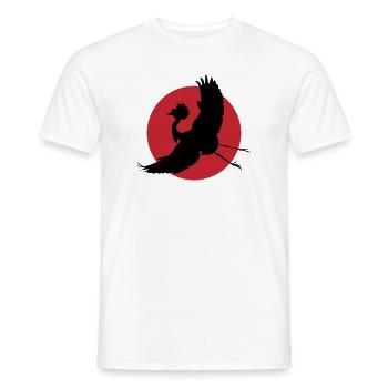 Fliegender Kranich Silhouette Kunst - Männer T-Shirt - Weiß - Vorne - AI Model Male 178 dark (178cm)