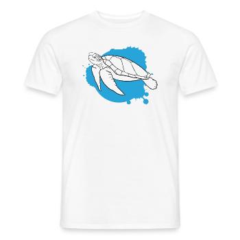 Ocean Wave Turtle Freedom Gift - Men's T-Shirt - white - Front - AI Model Male 178 dark (178cm)