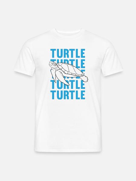 TURTLE Schattenbild Wortkunst Geschenk - Männer T-Shirt - Weiß