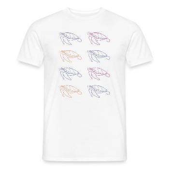 Turtle Family Ocean Love Environmental Protection - Men's T-Shirt - white - Front - AI Model Male 178 dark (178cm)