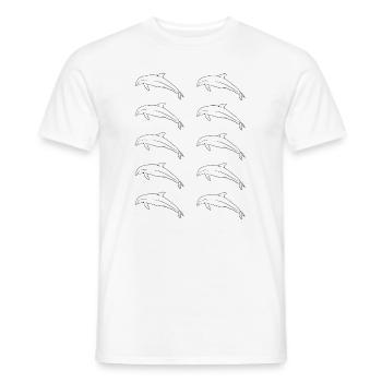 École des dauphins liberté de la mer cadeau - T-shirt homme - blanc - Devant - AI Model Male 178 dark (178cm)