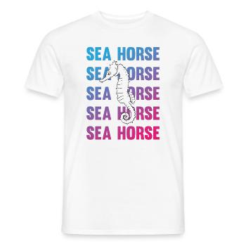 Hippocampe jeu d’écriture océan amour - T-shirt homme - blanc - Devant - AI Model Male 178 dark (178cm)