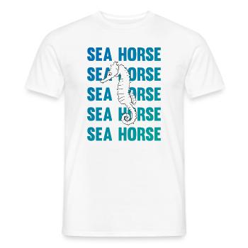 Hippocampe jeu d’écriture océan amour - T-shirt homme - blanc - Devant - AI Model Male 178 dark (178cm)