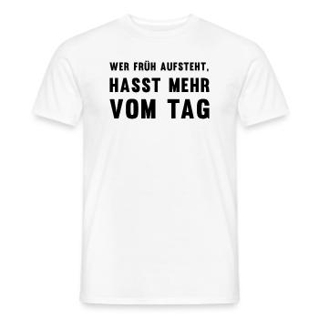 Anti-Morgenmensch Wecker-Snooze-Geschenk - Männer T-Shirt - Weiß - Vorne - AI Model Male 178 dark (178cm)