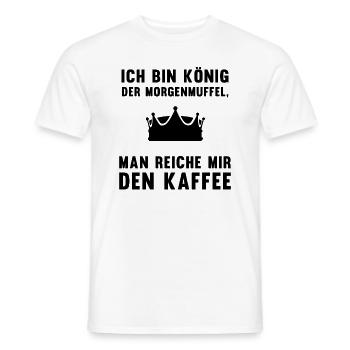 Morgenmuffel Kaffee-König Geschenkidee - Männer T-Shirt - Weiß - Vorne - AI Model Male 178 dark (178cm)