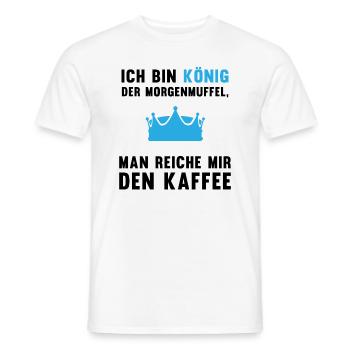 Morgenmuffel Kaffee-König Geschenkidee - Männer T-Shirt - Weiß - Vorne - AI Model Male 178 dark (178cm)