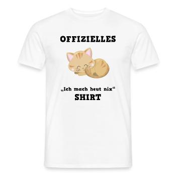 Katze Ruhetag Faulenzen Relax Shirt - Männer T-Shirt - Weiß - Vorne - AI Model Male 178 dark (178cm)
