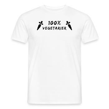 Stolzer Vegetarier - 100% Pflanzlich - Männer T-Shirt - Weiß - Vorne - AI Model Male 178 dark (178cm)