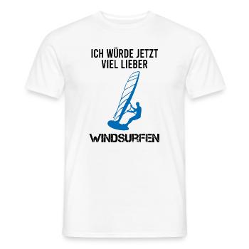 Lieber Windsurfen - Jetzt - Männer T-Shirt - Weiß - Vorne - AI Model Male 178 dark (178cm)