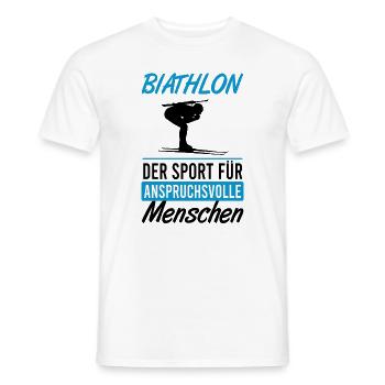 Biathlon – Défi et précision - T-shirt homme - blanc - Devant - AI Model Male 178 dark (178cm)
