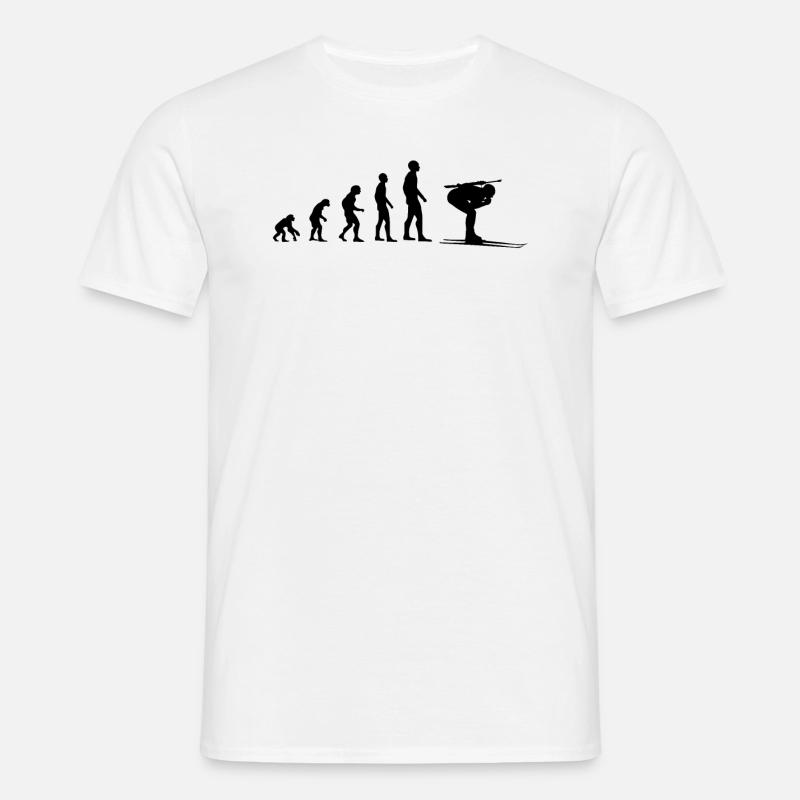 Evolution Biathlon-Athlet - Männer T-Shirt - Weiß