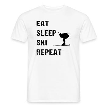 Ski repetition for biathlon fans - Men's T-Shirt - white - Front - AI Model Male 178 dark (178cm)