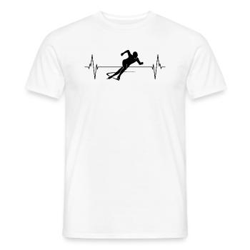 Heartbeat Patinage de vitesse Passion cadeau - T-shirt homme - blanc - Devant - AI Model Male 178 dark (178cm)