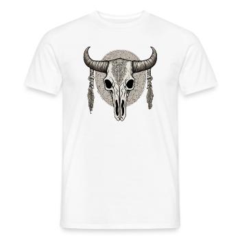 Stier Schädel - Männer T-Shirt - Weiß - Vorne - AI Model Male 178 dark (178cm)