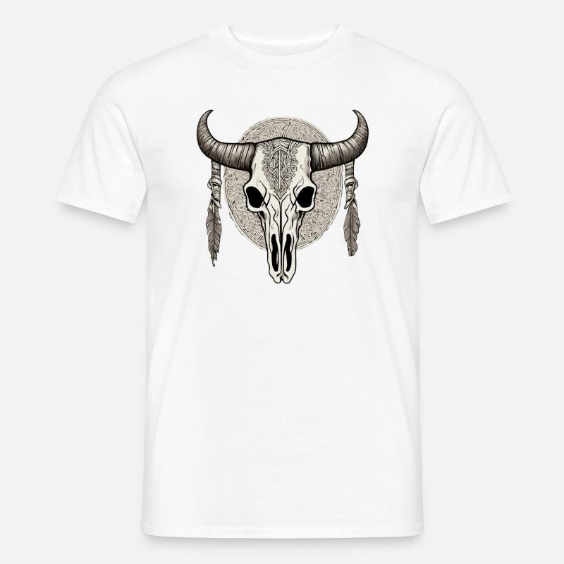 Stier Schädel - Männer T-Shirt - Weiß