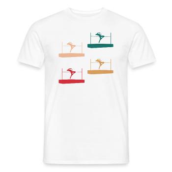 Figurines colorées de saut en hauteur - T-shirt homme - blanc - Devant - AI Model Male 178 dark (178cm)